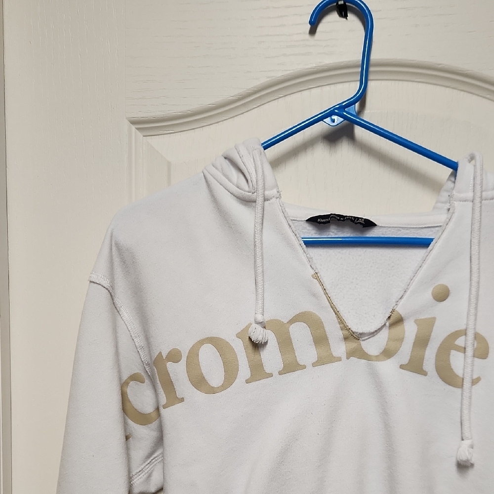 Abercrombie & Fitch White Hoodie Sweater XS - Picture 2 of 9